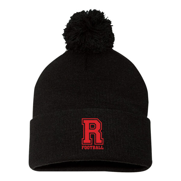 12" Pom-Pom Cuffed Beanie (Embroidered Logo) Thumbnail